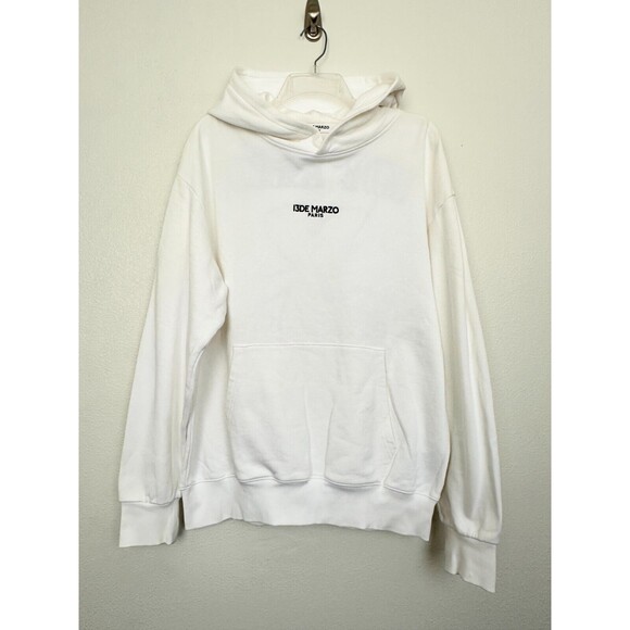 13DE Marzo Hoodie Logo Graphic Oversized Sweatshirt Teddy White Women's Medium - Picture 2 of 7